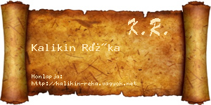 Kalikin Réka névjegykártya